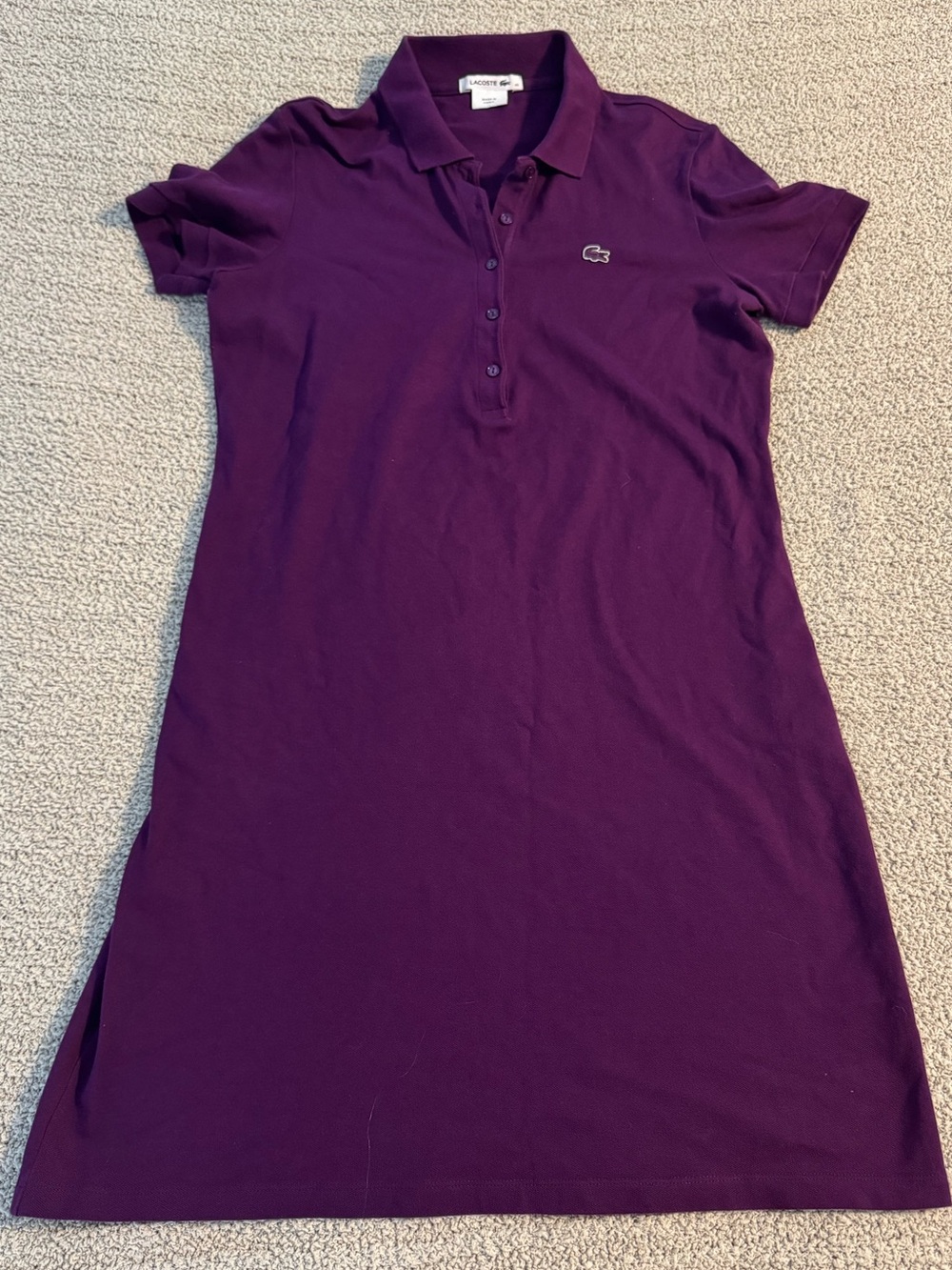 Lacoste Deep Purple Polo Shirt Dress Sz 40 - Medium